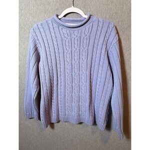 Baxter & Wells Women's Small Lavender Cable Knit Mock Neck Sweater Pullover